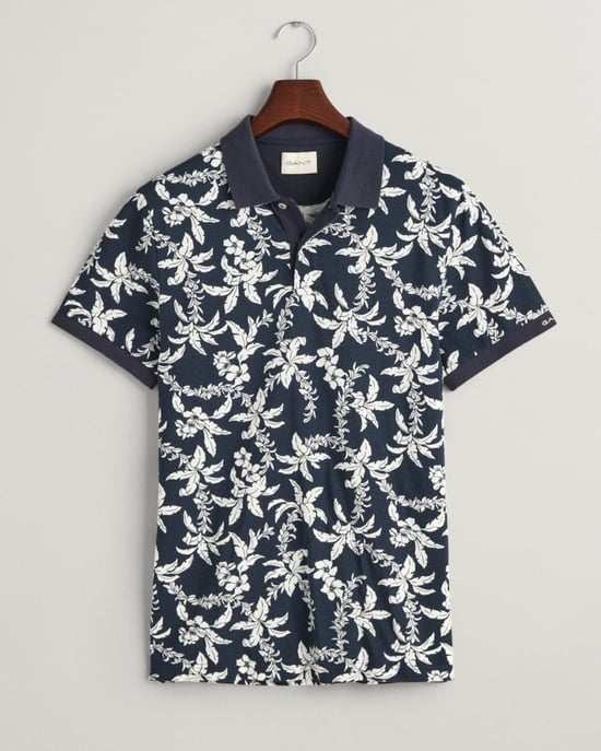 GANT Mens Palm Lei Print Short Sleeve Polo