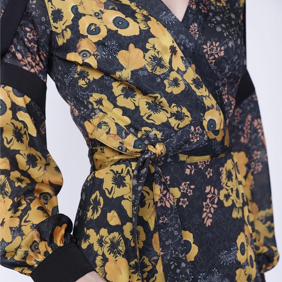 Bloemenprint wrap midi -jurk - Image 3