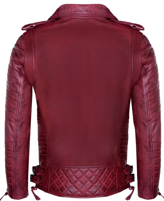 Biker quilted leather Brando motorcycle jacket