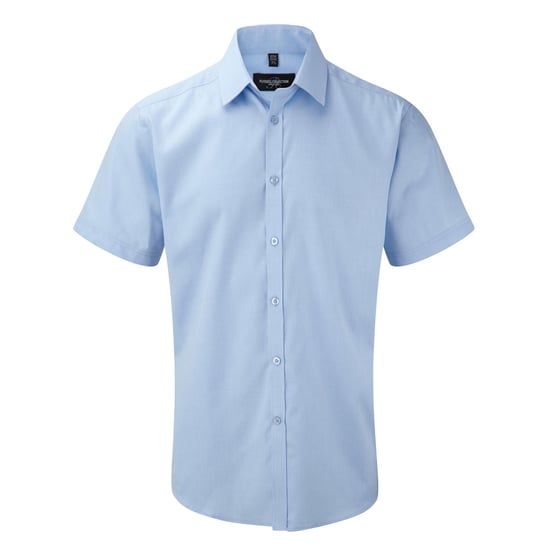 Russell Herenshirt met korte mouwen Visgraatwerk Shirt (Lichtblauw) - Image 1