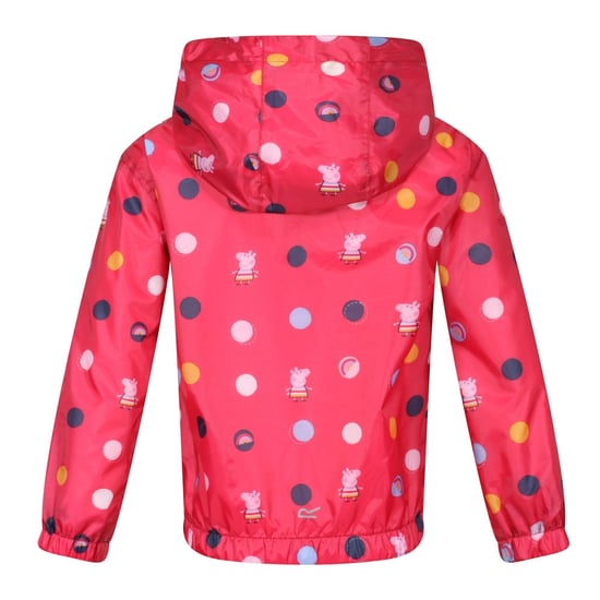Regatta Kinder/Kinderen Peppa Pig Polka Dot Waterdichte Jas met Kap (Blush Rood) - Image 2