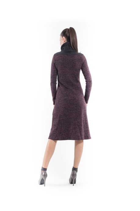 Wool Blend Polo Neck Dress