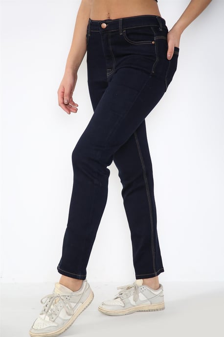 Magic Shaping hoog getailleerde jeans met rechte pijpen voor dames in indigoblauw - Image 3