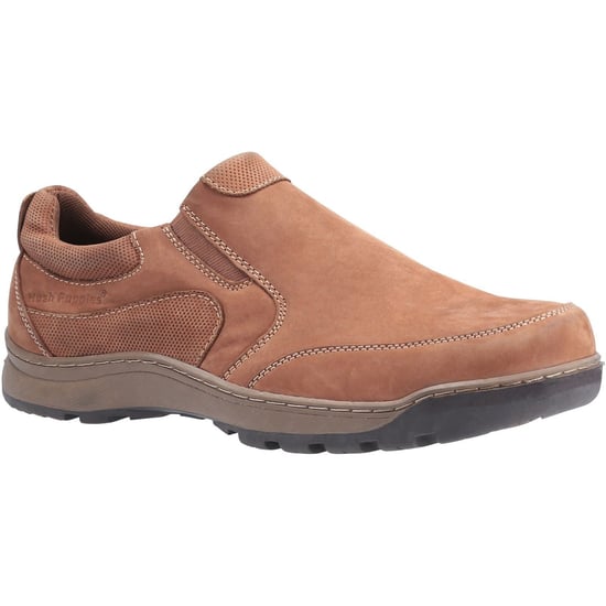 Hush Puppies Jasper Leer Heren Tan Nubuck Loafers - Image 1