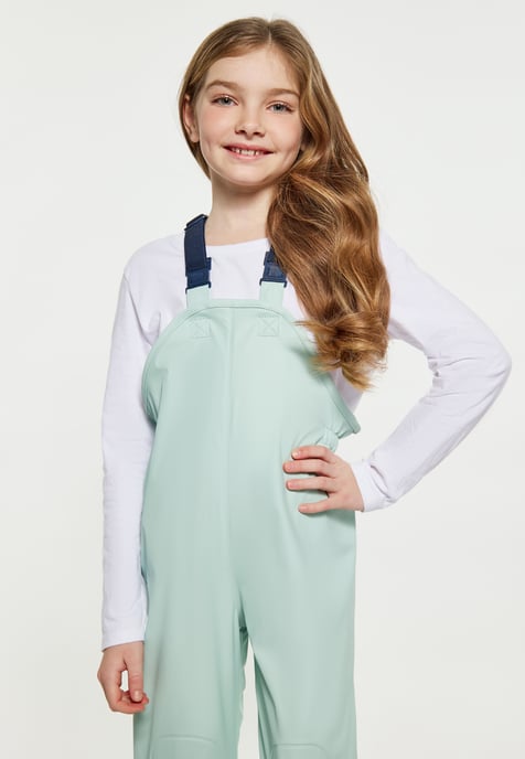 Schmuddelwedda Regenbroek gemaakt van gerecycled materiaal meisjes (kinderen) pastel mint - Image 3