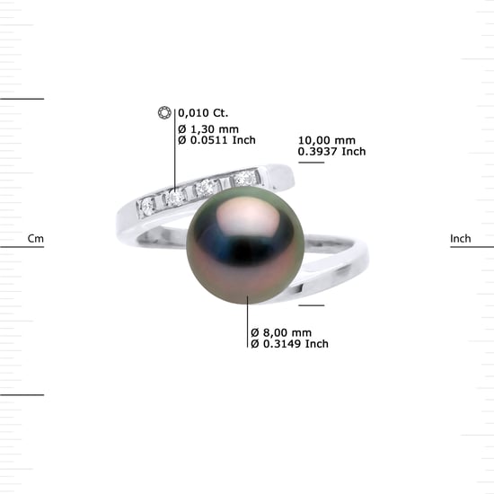 DIADEMA - Ring - Diamond - Tahitian Pearl - White - White Gold