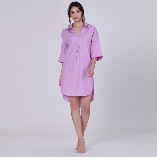 Katoen minimalistisch shirtjurk - Image 3