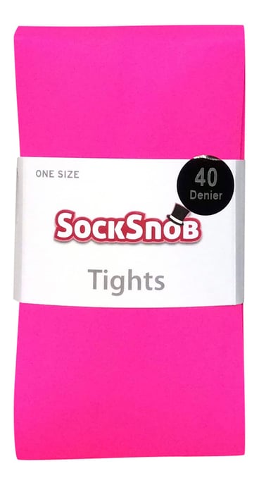 Dames 40 denier nieuwigheid kleurrijke neon panty's - Neon Roze - Image 2
