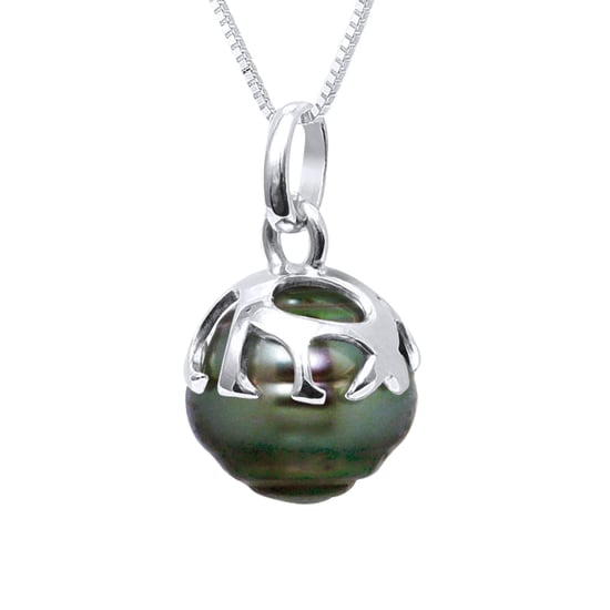 Beaded Pendant Ethnic - Real Cultured Tahiti Pearl Circled 9-10 mm