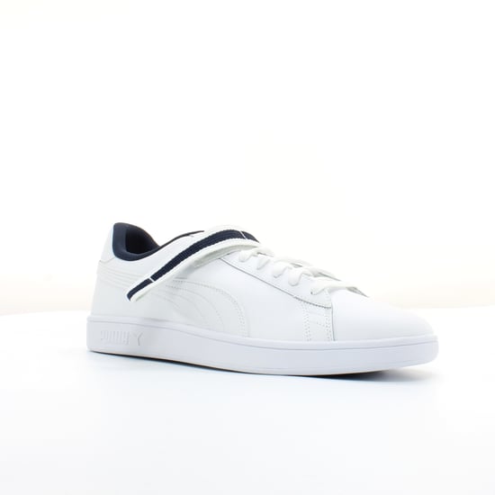 Puma Smash V2 White Leather Mens Lace Up Trainers 366912 02