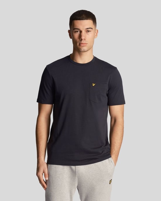 Lyle Scott zak op de borst Donker marineblauw T-shirt - Image 1