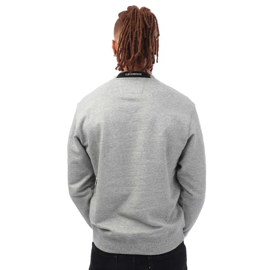 Men's C.P. Company Diagonal Raised Fleece Sweatshirt in Grey