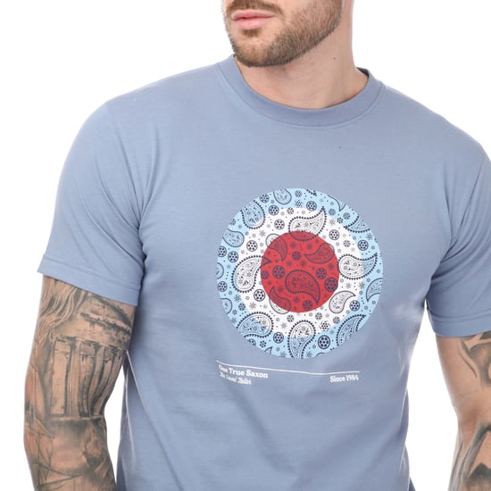 Heren One True Saxon Paisley T-shirt in blauw - Image 3