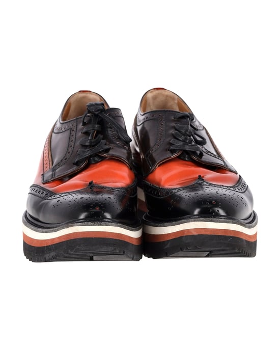 Prada Flatform Derby Brogue Lace Up in Black Leather - Image 3