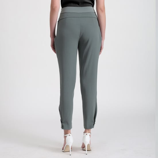 Bi-materiaal taps toelopende broek - Image 2