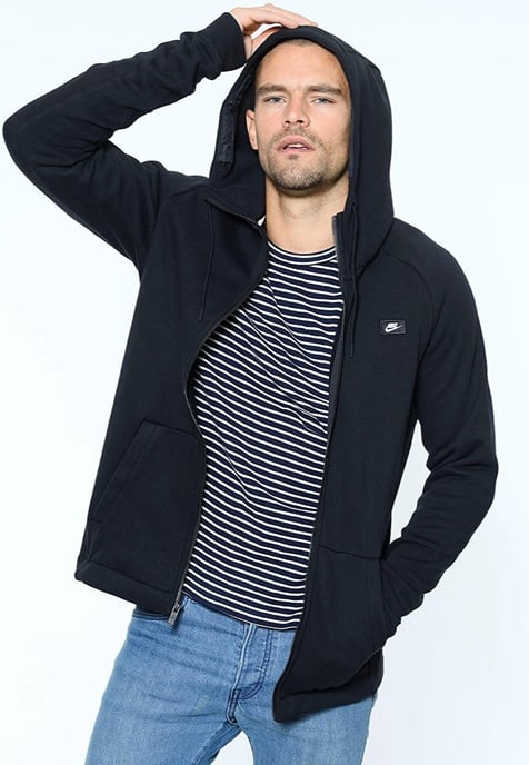 Nike moderne hoodie met rits in zwart - Image 1