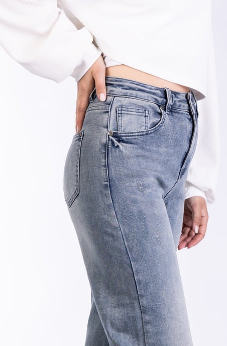 Liz Ladies Trousers blue denim Wide Leg