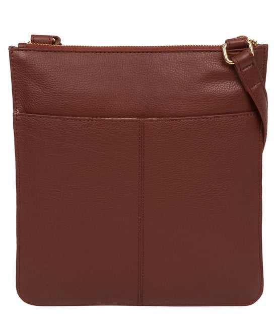 'Kenley' Chestnut Leather Cross Body Bag