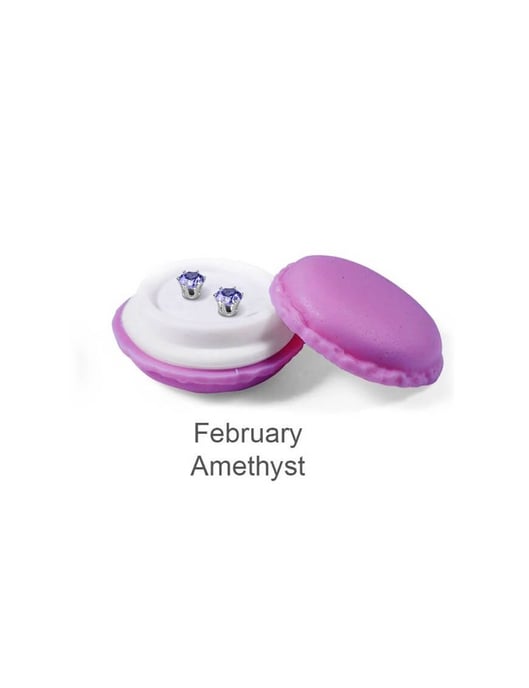 Geboortesteen februari oorbellen - Oostenrijks kristal - Image 4