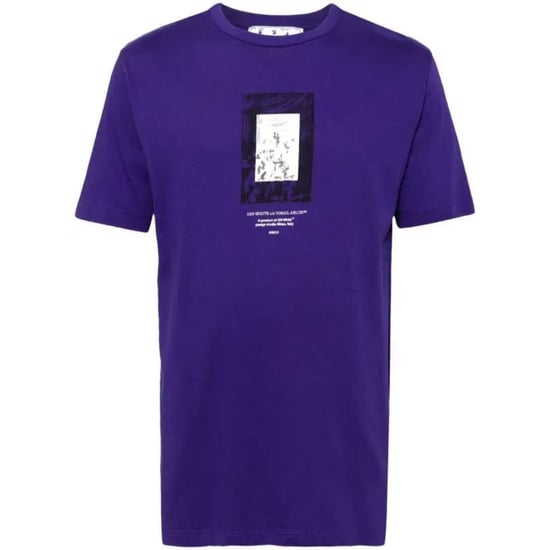 Off-White Paint Mirror Logo Slim Fit Purple T-Shirt