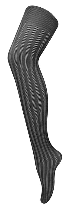 Sock Snob Dames80 denier ondoorzichtig patroon panty's - Geribbeld B / w - Image 1