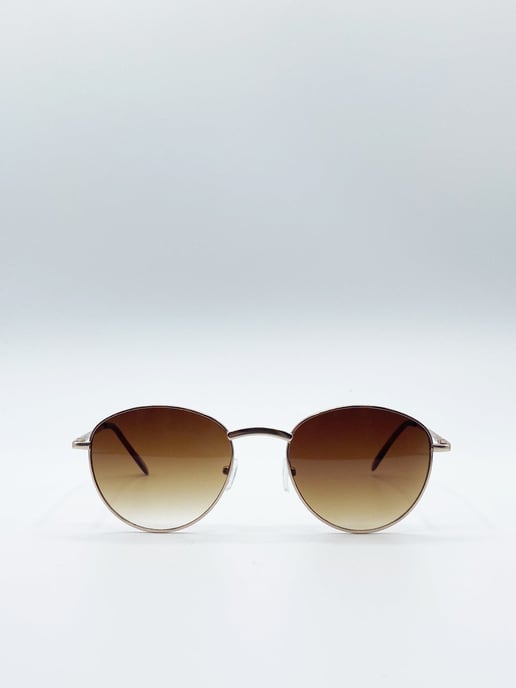 Classic Round Metal Frame Sunglasses
