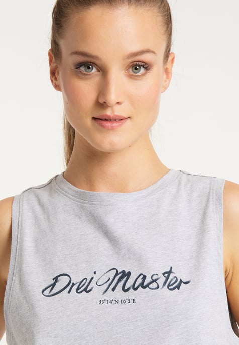 Dreimaster Top Dames licht grijs melange - Image 5