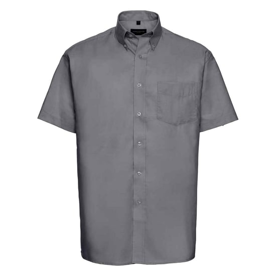 Russell Collection Heren Oxford Formeel Shirt (Zilver) - Image 1