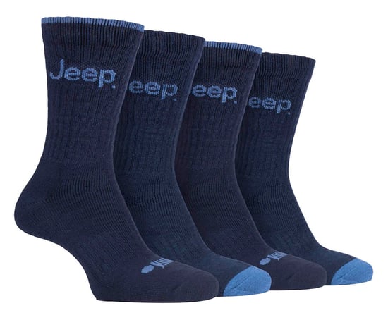 Jeep - 4-pack anti-blaar luxe laarzensokken voor heren - Marine / Denim - Image 1