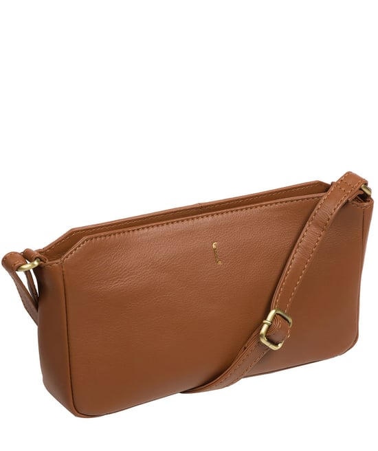 'Christina' Tan Leather Cross Body Bag