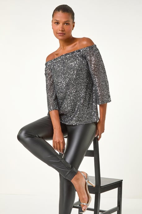 Bardot Sequin Top - Image 3