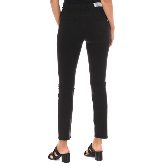 Long denim pants made of elastic fabric 10DB50255-G239 woman