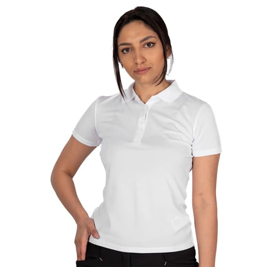 Island Green Dames/Dames Klassiek Micro Pique Golf Poloshirt (Wit) - Image 1