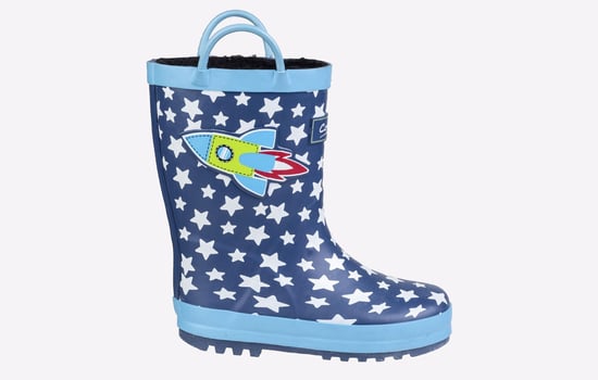 Cotswold Sprinkle Rubberen Donkerblauwe En Witte Regenlaarzen - Image 1