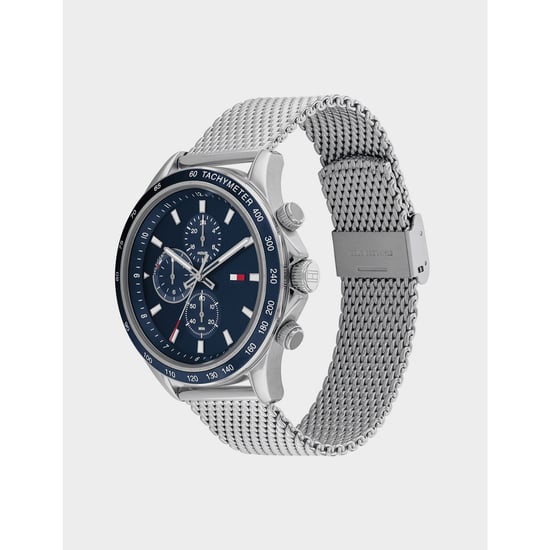 Accessoires Tommy Hilfiger Miles Chronograaf Mesh Armband Horloge in marineblauw zilver - Image 2
