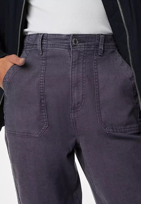 M&S Collection Dames Katoenmix Slim Fit Ankle Grazer Joggers Licht Indigo - Image 3