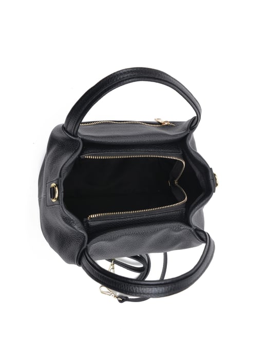 Anna Luchini SS22 AL 1437 Zwart Rundleer Tas - Image 3