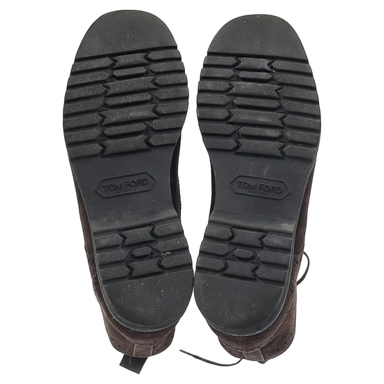 Tom Ford Laser Cut Lacer-Up Chukka Boots in Brown Suede - Image 6