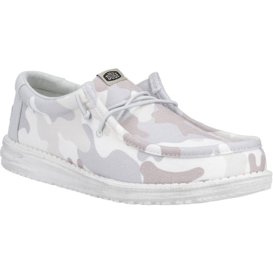 HEYDUDE Wally gewassen camo polyester herenschoenen in grijs woestijncamouflage - Image 1