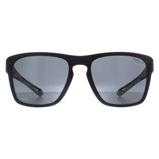 Polaroid Rectangle Mens Matte Black Grey Polarized High Contrast PLD 7052/S