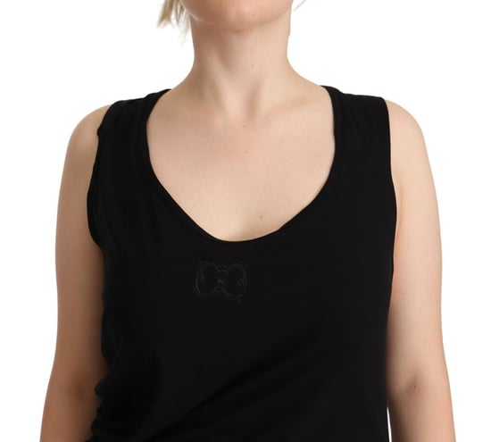 Roberto Cavalli Zwart Mouwloze Katoenen Sheath Mini Jurk - Image 4