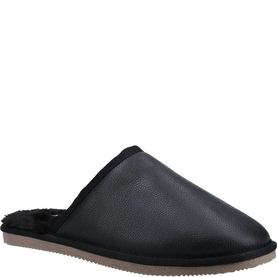 Hush Puppies Heren Coady Leren Slippers (Zwart) - Image 1