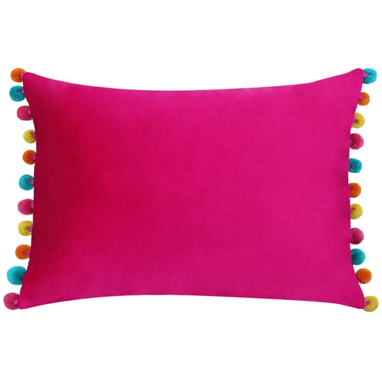 Paoletti Fiesta Velvet Pom Pom Rand Kussensloop - Image 1