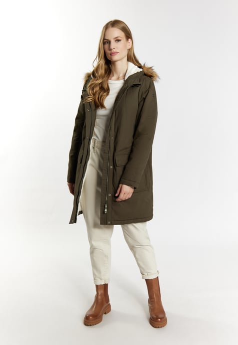Dreimaster Winter parka Dames donkere olijf - Image 2