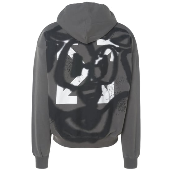 Gebroken witte teddy arrow skate-fit staalgrijze hoodie - Image 2