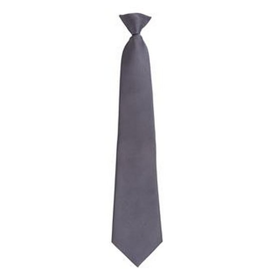 Premier Herenmode "Kleuren" Work Clip On Tie (Grijs) - Image 1