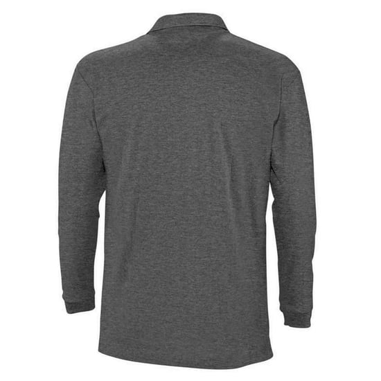 SOLS Volwassenen winter II gemêleerd poloshirt met lange mouwen (Houtskoolmelange) - Image 2