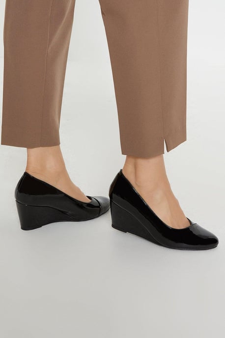 Daisy Wide Fit Sweetheart Almond Toe Wedge Courts - Image 1