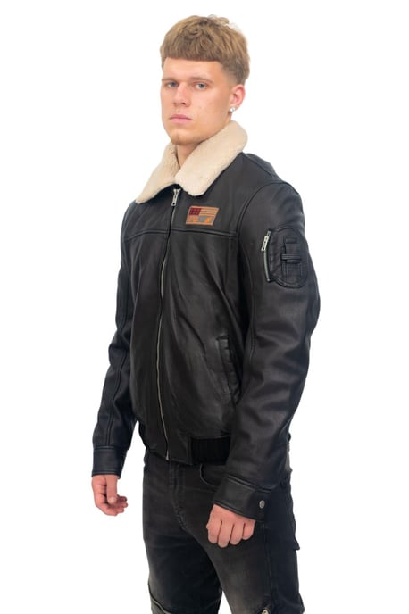 Mens US Leather Bomber Jacket-Arizona