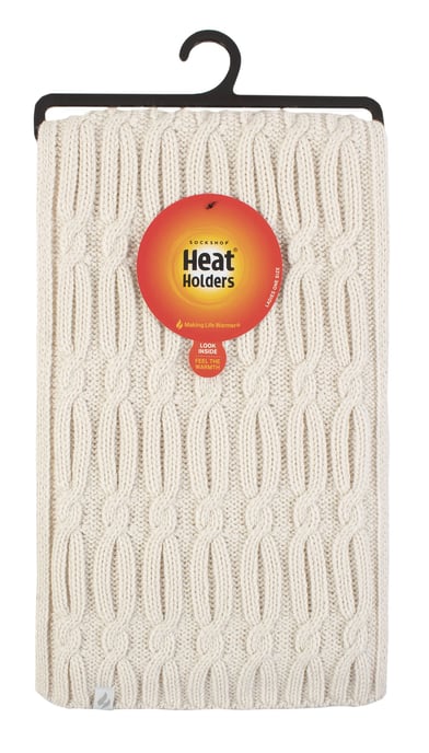 Women's Luxury Fleece Winter Scarf | Heat Holders | Thermal Fashion Scarf for Ladies - Cream